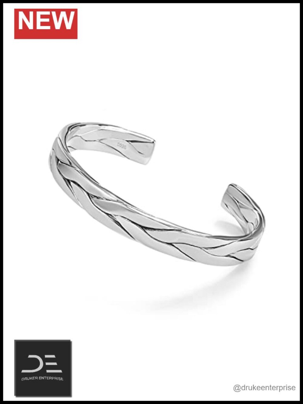 925 Sterling Silver Engraved Bangle Bracelet for Women Men Unisex Gift